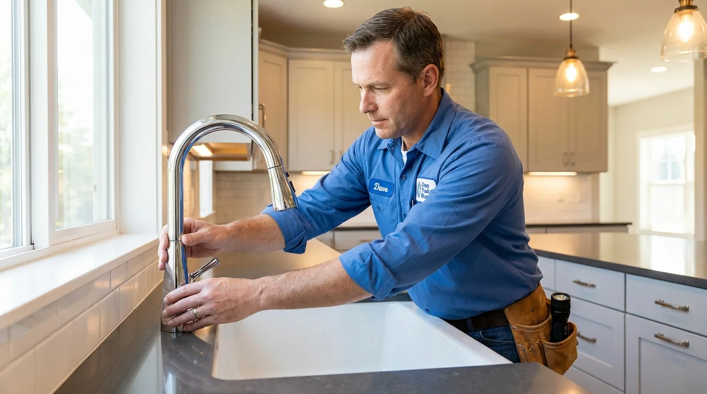 Kitchen faucet installation by Johns Plumbing LLC in Penngrove