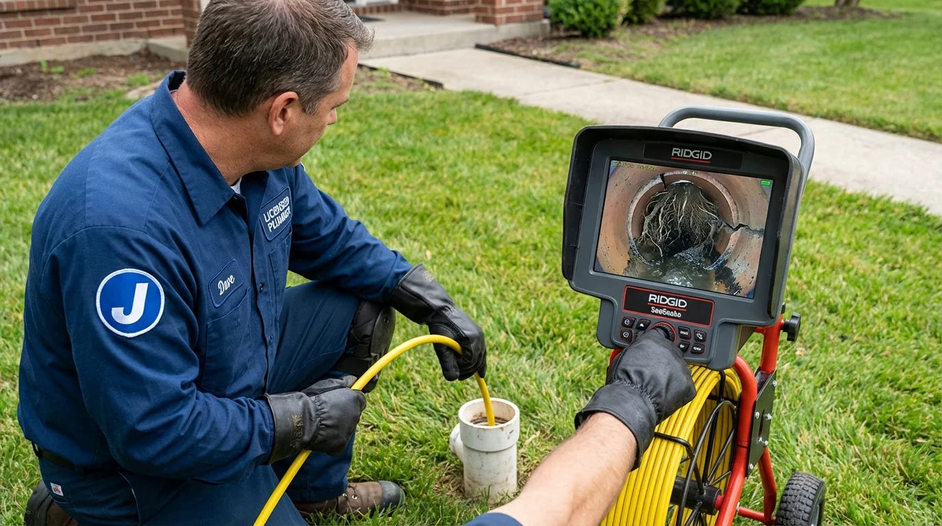 Sewer camera inspection being performed by Johns Plumbing LLC in Penngrove